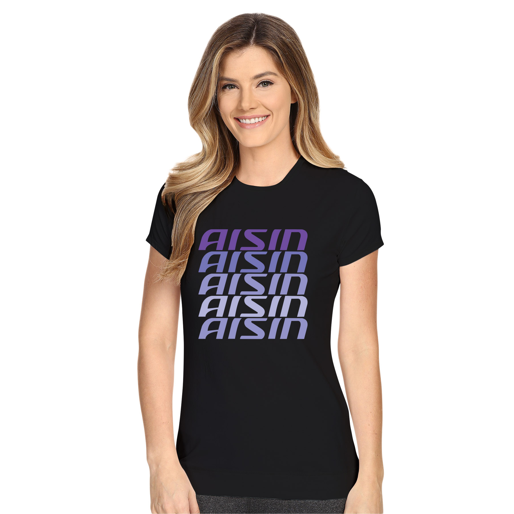 T-shirt Black - Purple Gradient - AISIN